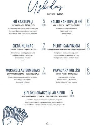 Silts menu 2